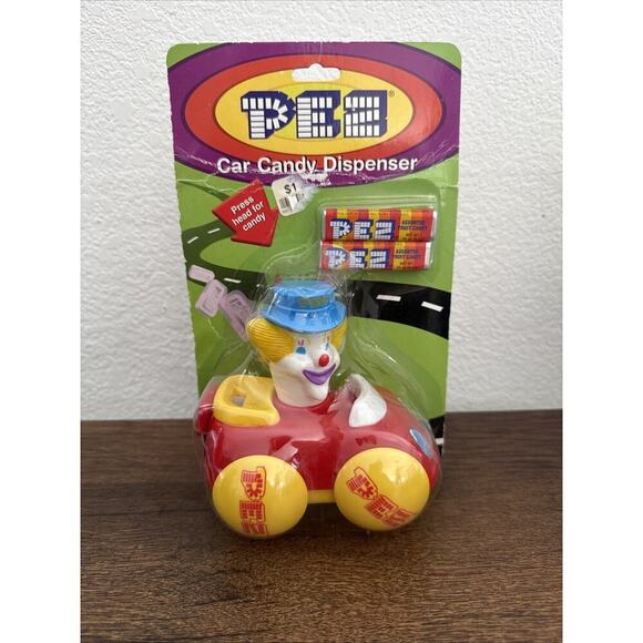 pez Other - Vintage 1999 "Peter the Clown" Pez Car Candy Dispenser ~Rare~ *Brand New~Sealed*